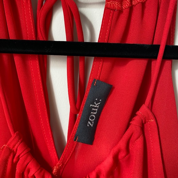 Red Keyhole Blouse - Picture 4 of 5